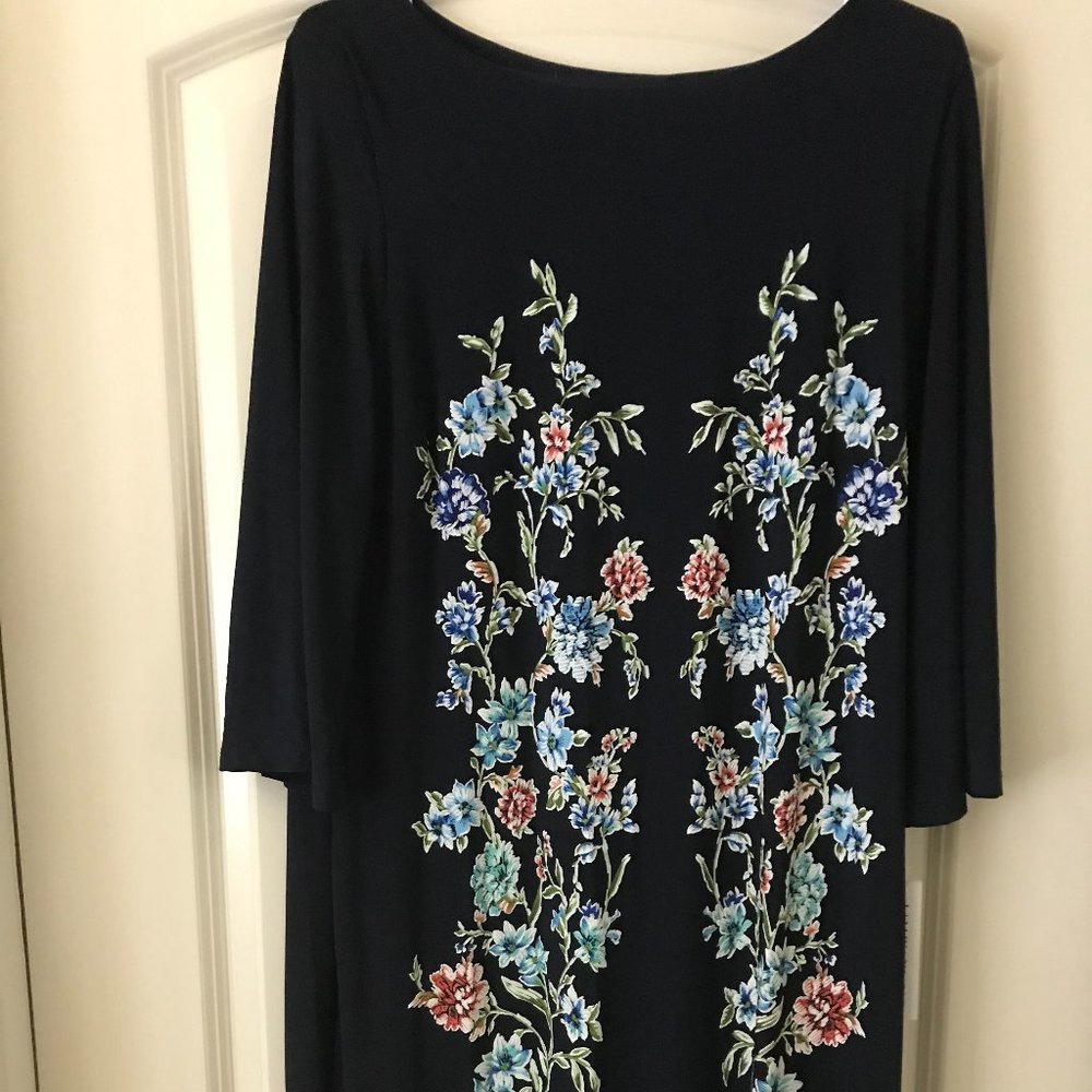 NWT BLUE FLORAL DRESS BY SHELBY & PALMER XL